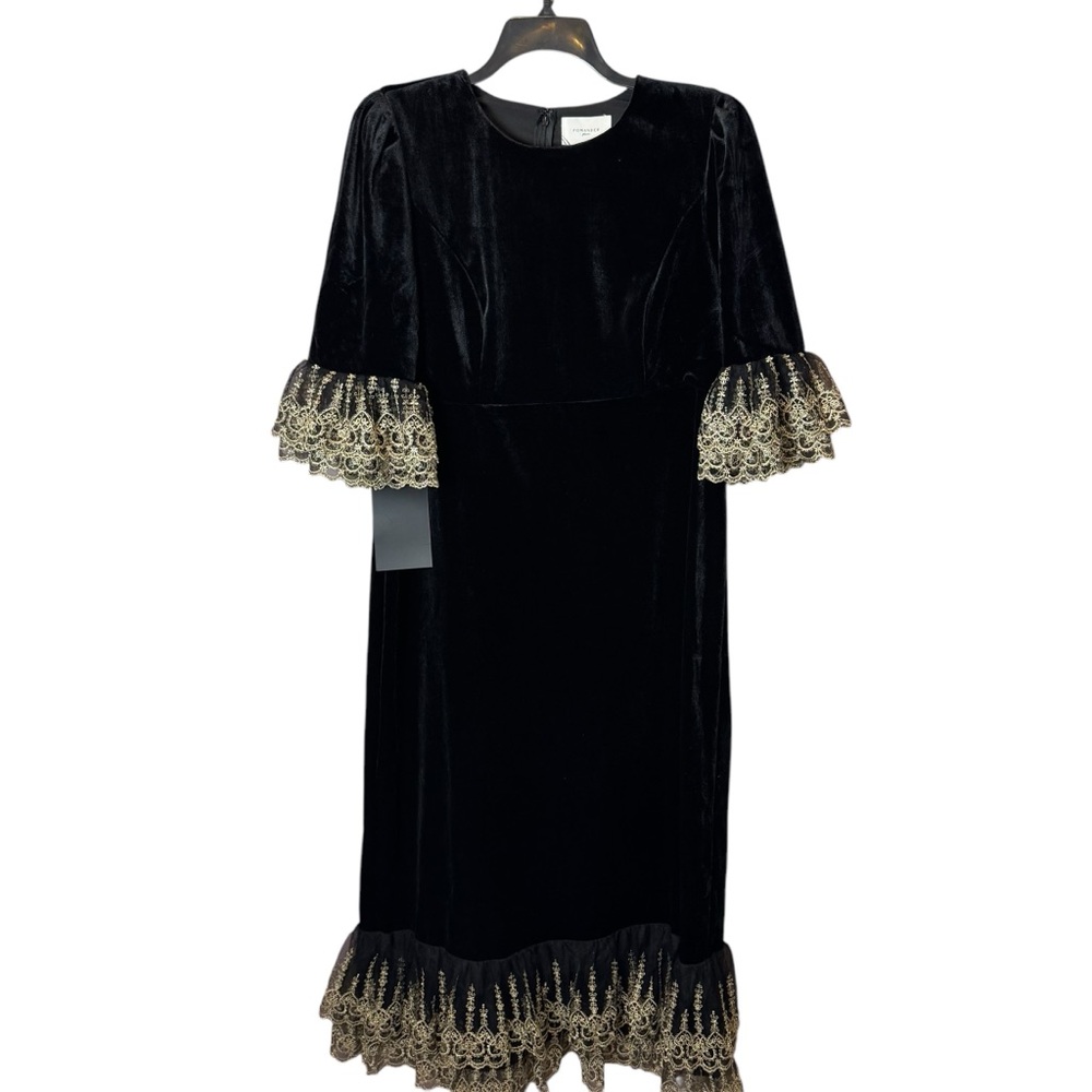 NWT Tuckernuck Pomander Place Black Velvet Lillith Dress - Picture 3 of 13